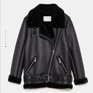 Zara Contrasting Biker Jacket